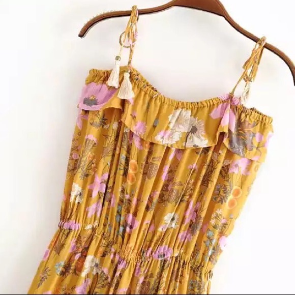 LAST ONE🎉boho floral tassels dress - Picture 4 of 12